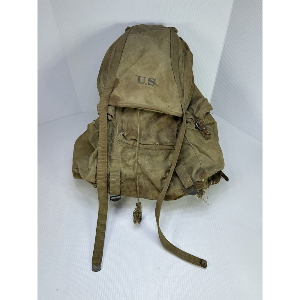 WWII US Army Rucksack Baker-Lockwood MFG 1942 With Frame Backpack WW2 Canvas